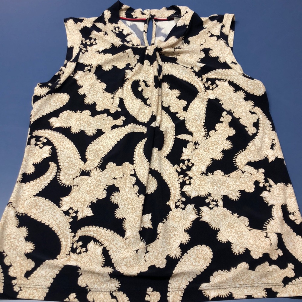 Tommy Hilfiger Navy/Tan/White Sleeveless top